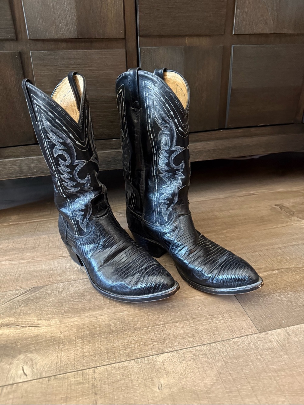 Dan Post Black Western Embroidered Leather Boots